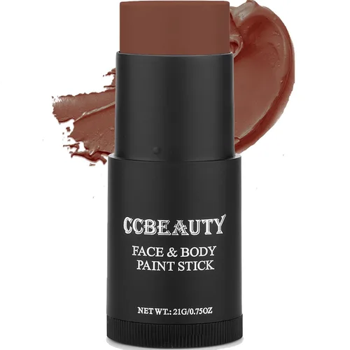Vista 21 de CCbeauty Barra de pintura facial negra, kit de pintura facial, base de maquillaje SFX de cobertura completa, pintura corporal profesional no tóxica