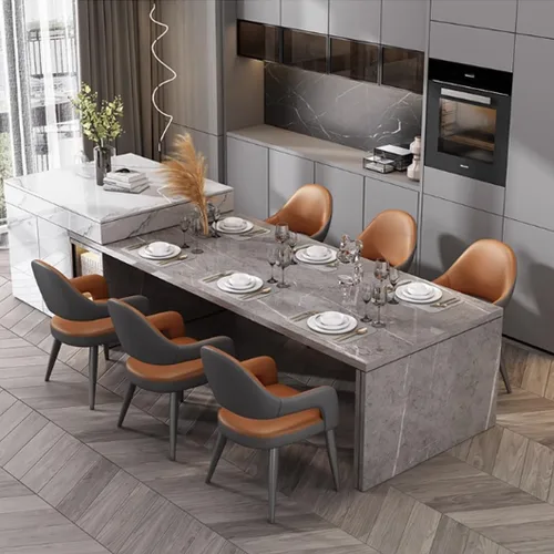 Vista 2 de YVYKFZD Leather Dining Chairs, Leisure Kitchen Chairs Set, Upholstered Dining Room Chairs with Backrest, Lounge Armchair Comfy Side Chair, for Brown