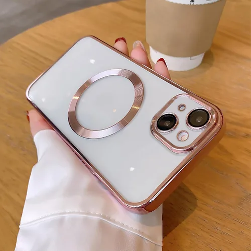 Vista 8 de Funda magnética transparente compatible con iPhone 11, lujosa funda MagSafe transparente a prueba de golpes con protector completo de lente