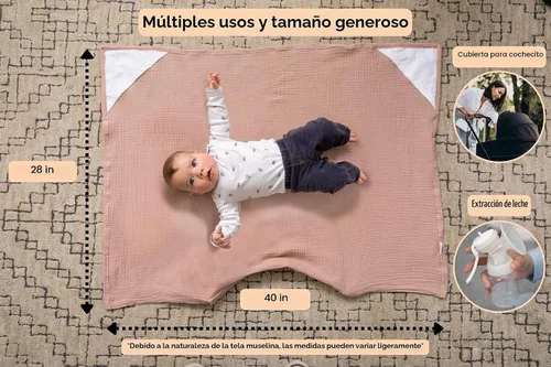 Vista 6 de Superior Design Evergrwn - Cubierta de lactancia multiusos para lactancia materna, 100% algodón, transpirable, con cuello de arco, cubierta