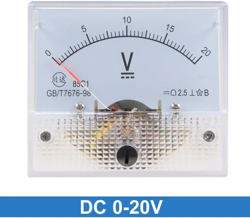 Vista 2 de uxcell Medidor de voltaje del panel analógico DC 0-20V 85C1 2,5% margen de error blanco