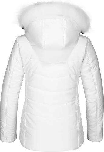 Vista 2 de Skieer Chaqueta de esquí impermeable para mujer, cálida chaqueta acolchada gruesa con capucha para invierno