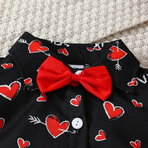 Vista 3 de Bagilaanoe Mameluco formal de manga corta para bebés, trajes de caballeros, ropa de caballeros de 3-24 meses