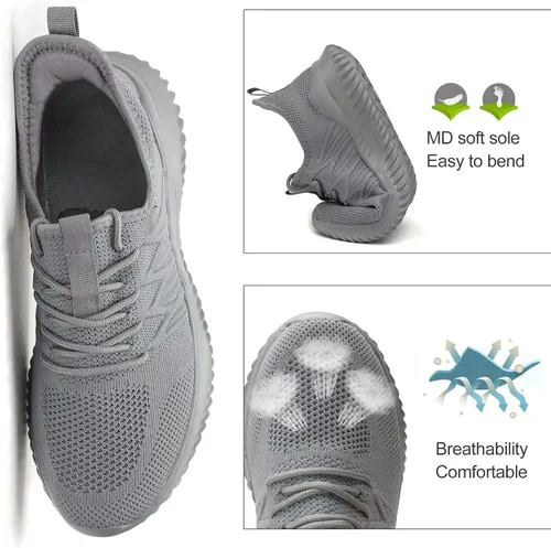 Vista 5 de Zapatos deportivos para correr para hombre, zapatillas sin cordones para caminar, ligeros, transpirables, informales, con suela suave, entrenadores