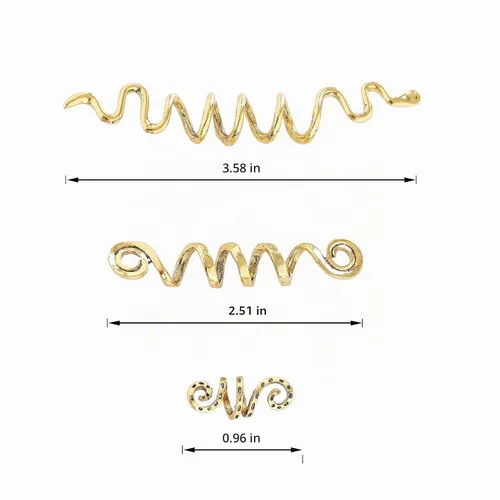 Vista 6 de FRDTLUTHW Joyas de pelo de serpiente dorada para trenzas, decoración de cabello de Halloween, accesorios de rastas para mujeres