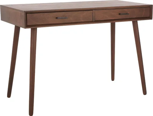 Vista 9 de SAFAVIEH Home Collection O'Dwyer Mid-Century - Escritorio retro negro con 2 cajones