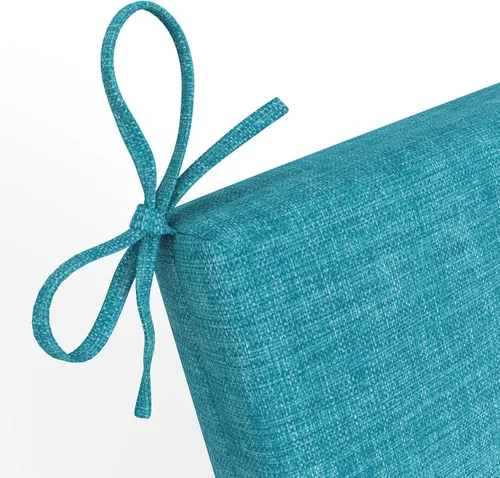 Vista 5 de Pillow Perfect 1 cojín sólido para asiento de silla con respaldo sólido para interior/exterior con lazos, esquinas redondeadas, asiento profundo
