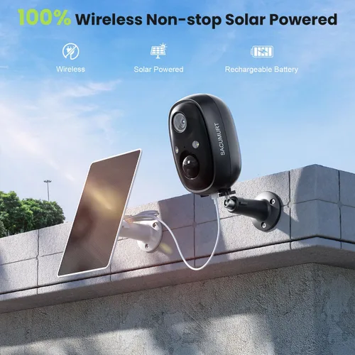 Vista 3 de Cámaras de seguridad inalámbricas para exteriores, almacenamiento en la nube gratuito, cámara WiFi de 2.4 GHz inalámbrica para exteriores, cámaras