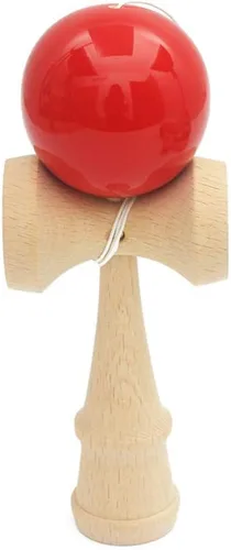 Vista 3 de Pelota de juguete para deportes al aire libre de madera para adolescentes, bola de Kendama, pintura de PU de 7.3 in, cuerdas profesionales para Negro