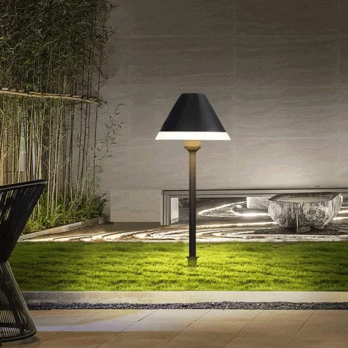 Vista 4 de Luces de poste para exteriores, paraguas, lámpara LED de hierba de aluminio con forma de enchufe simple y creativo, par de iluminación al aire libre