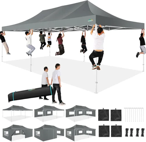 Vista 16 de COBIZI Tienda de campaña desplegable de 6.6 x 6.6 pies, toldo resistente, fácil de instalar, impermeable, para exteriores, fiestas, playa, jardín
