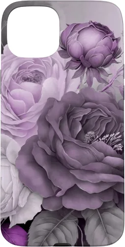 Vista 9 de Purple Watercolor Rose Flower Bouquet on Gray Case for iPhone 17