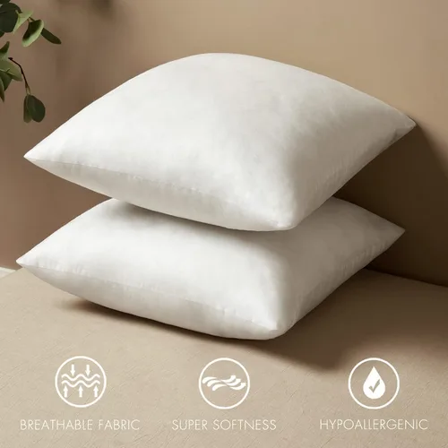Vista 6 de MIULEE Juego de 2 fundas de almohada cuadradas decorativas de terciopelo suave con rellenos de almohada de 18 x 18 pulgadas