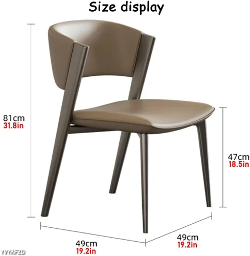 Vista 3 de YVYKFZD Juego de sillas de comedor de cuero, sillas de comedor con patas y respaldo de metal, sillas de cocina sin brazos de ocio, silla auxiliar