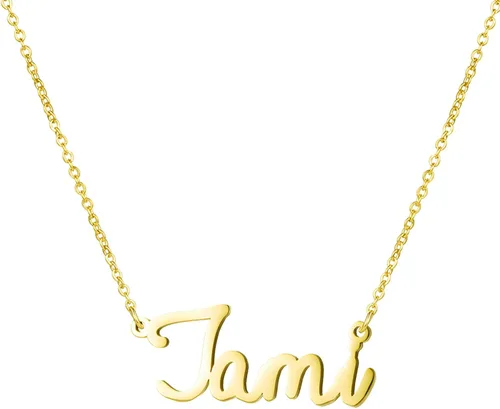 Vista 12 de Yiyang Collar con dije y nombre personalizable, de acero inoxidable, chapado en oro de 18 quilates, joyería para niñas, regalo de cumpleaños