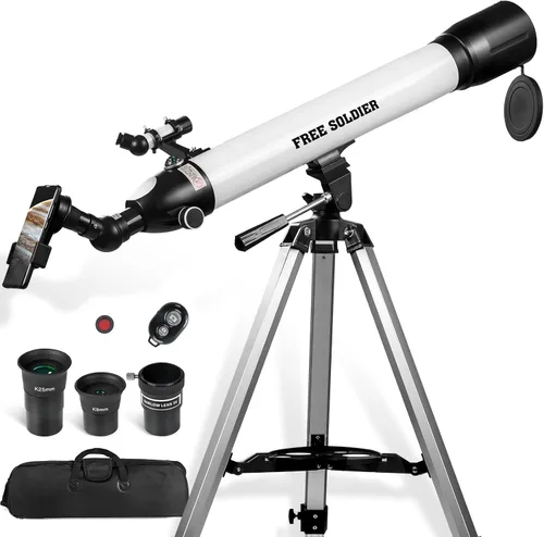 Vista 13 de Telescopio para adultos Astronomía 2.756 in Apertura 11.811 in Longitud focal Telescopio astronómico portátil para principiantes mayores de 8 años