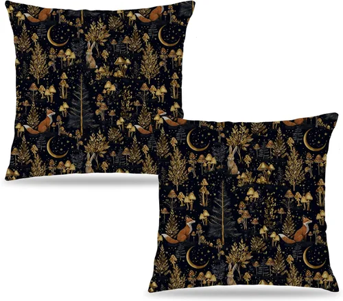 Vista 22 de Fundas de Almohada Gótica de Polilla y Mariposa 18x18, Fundas de Almohada Celestial de Luna de Academia Oscura para Sofá, Decoración Gótica
