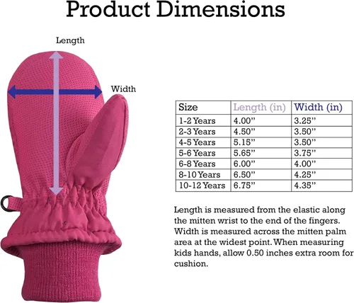 Vista 6 de N'Ice Caps - Manoplas impermeables con Thinsulate, para bebés o niños pequeños, manoplas de nieve, para el invierno, fáciles de poner