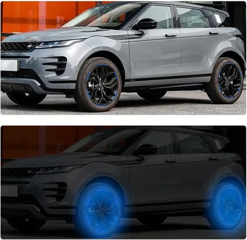 Vista 5 de 40 calcomanías reflectantes a rayas para llantas, calcomanías decorativas de seguridad para llantas de neumáticos para motocicleta, bicicleta, Azul
