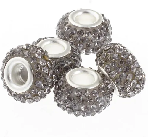 Vista 11 de RUBYCA Cuentas de cristal checo hechas a mano con agujero grande para pulseras europeas (10 unidades, morado, 0.433 in)