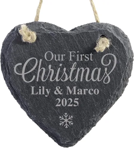 Vista 13 de Let's Make Memories Adorno de Navidad Personalizado para Parejas - Adorno de Navidad 2025 - Decoración de Árbol - Personalizar Mensaje, Año