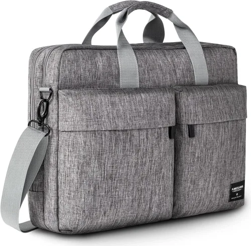 Vista 7 de KINGSLONG Maletín para laptop de 17.3 pulgadas para hombres y mujeres, bolsa de mensajero para laptop con correa para el hombro, bolsa cruzada