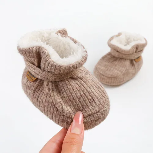 Vista 105 de Botines de forro polar para bebés, niños y niñas, pantuflas antideslizantes con agarre suave, zapatos de calcetín para recién nacidos, cuna