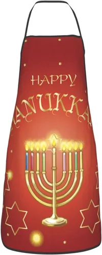 Vista 16 de Delantal de Hanukkah feliz ajustable para cocinar, babero de cocina para cocinar