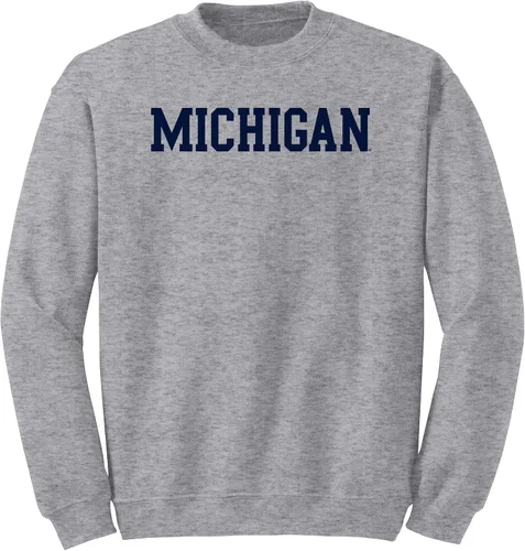 Vista 59 de UGP Campus Apparel NCAA Bloque Básico, Cuello Redondo Color del Equipo, Colegio, Universidad Cremalleras Akron Navy
