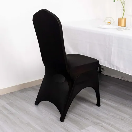 Vista 8 de Efavormart - Funda para silla de banquete de elastano elástica de 3 vías, color negro, con arco abierto, funda ajustable para silla de boda