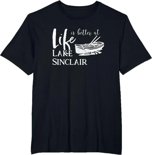 Vista 43 de Life is Better at Lake Sinclair Georgia Camiseta Negro