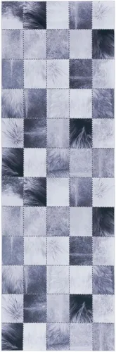Vista 16 de SAFAVIEH Colección de alfombras lavables de piel sintética, alfombra de pasillo de 2 pies 6 pulgadas x 8 pies, beige y marrón, antideslizante