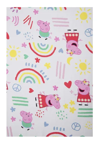 Vista 4 de Peppa Pig Be Nice & Kind - Juego de ropa de cama infantil de 4 piezas, incluye edredón, juego de sábanas, sábana bajera y sábana superior + funda