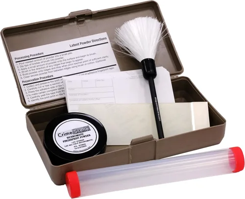 Vista 5 de Crime Scene Kit básico de huellas dactilares latentes, polvo gris bicromático