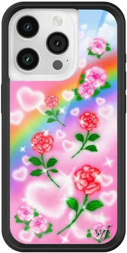 Vista 14 de Wildflower - Fundas compatibles con Apple iPhone 15 Pro Protector de goma negro, certificado de prueba de caída de 4 pies, propiedad de mujeres