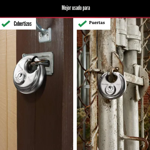Vista 4 de Master Lock 40D - Candado de disco de acero inoxidable con llave