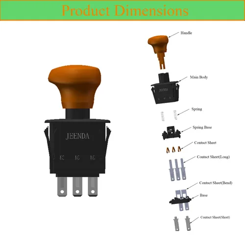 Vista 6 de JEENDA Interruptor de toma de fuerza 01002111 925-1716A compatible con CubCadet RZT42 RZT50 RZT54 MTD Troy Bilt Craftsman Tank M48 M50 M54 M60 M72