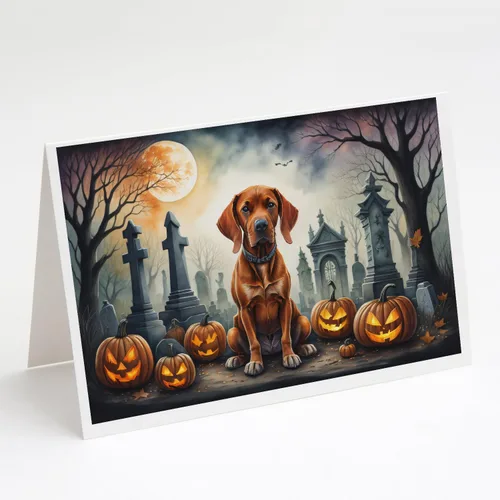 Vista 60 de Caroline's Treasures DAC2042GCA7P Golden Retriever - Tarjetas de felicitación y sobres de Halloween espeluznantes, paquete de 8 tarjetas en blanco