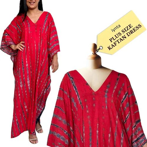 Vista 20 de Vestidos caftán hechos a mano en talla grande para mujer, vestido de gran tamaño teñido anudado, salida de baño para vacaciones y salidas nocturnas