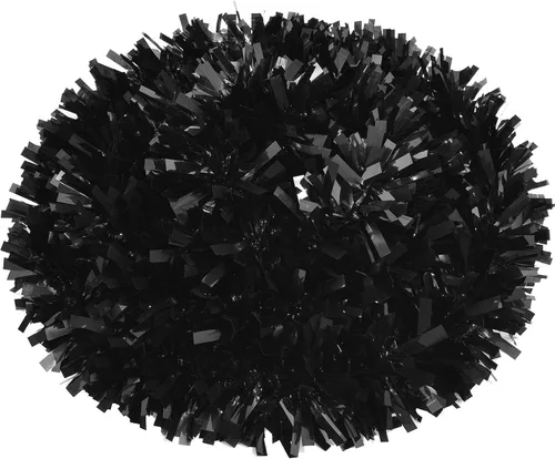 Vista 4 de Guirnalda de Oropel de Navidad de 26.2 pies Negra de Halloween Guirnalda Metálica para Árbol Decoraciones Colgantes de Oropel con Brillantina