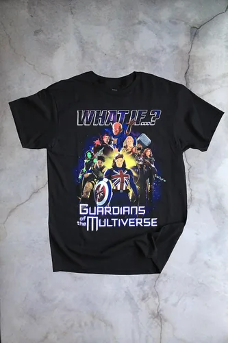 Vista 4 de Marvel What If. Guardians of The Multiverse Group Camiseta para adultos, Negro