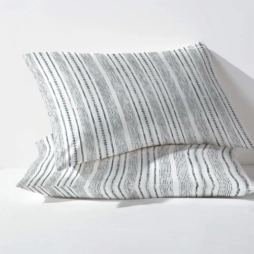 Vista 3 de Sábanas a rayas tamaño individual, sábanas de arte moderno, sábanas y fundas de almohada estampadas de 3 piezas, sábana bajera ajustable