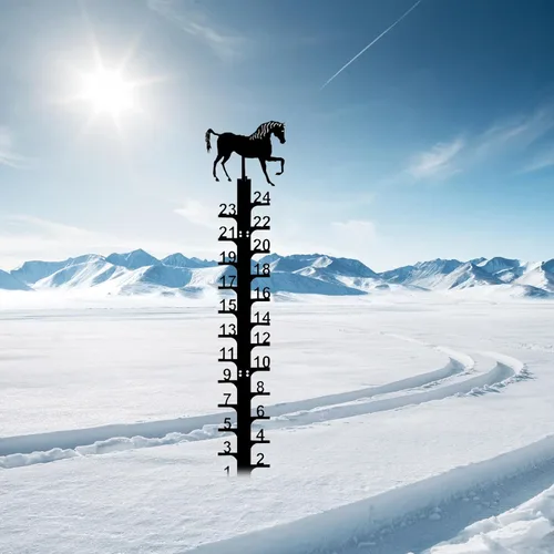 Vista 12 de LiveGo Iron Art - Medidor de nieve de 24 pulgadas, medidor de medición para exteriores, palo de medición de nieve desmontable de metal, estacas