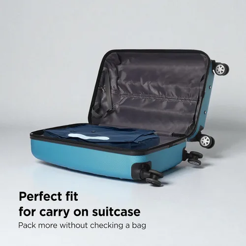 Vista 6 de Bolsas de compresión de viaje con sellado al vacío para equipaje de mano, impermeables, herméticos con ventana y válvula unidireccional integrada