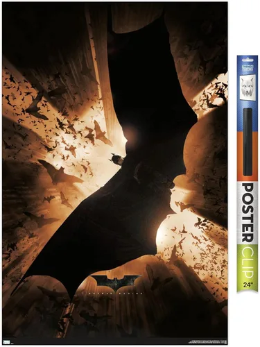Vista 17 de DC Comics Batman Begins - Póster de pared de una hoja, 22.4 pulgadas de largo x 14.7 pulgadas de ancho, versión enmarcada de madera de granero