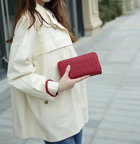 Vista 3 de MKF Collection Mia K - Cartera de pulsera para mujer, pequeña cartera de cuero vegano para tarjetas de crédito con cremallera y bolsillo