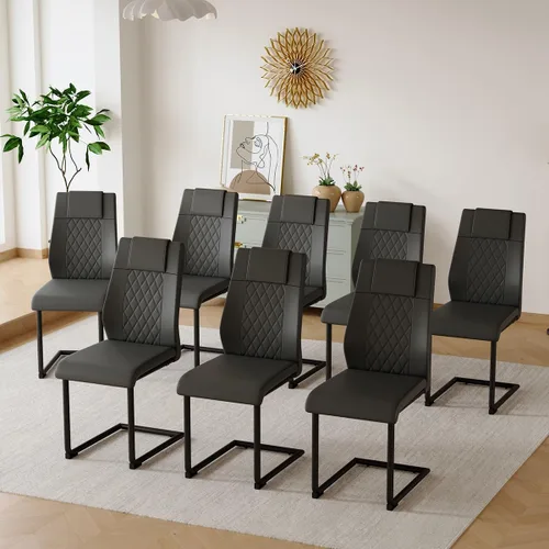 Vista 36 de gopop Juego de 4 sillas de comedor, modernas sillas de cocina y comedor con patas de metal galvanizado, sillas laterales tapizadas para comedor