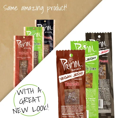 Vista 7 de Primal Spirit Vegan Jerky - Seitan Power Pack, 0.35 oz. Proteína a base de plantas, certificada sin OMG, sin conservantes