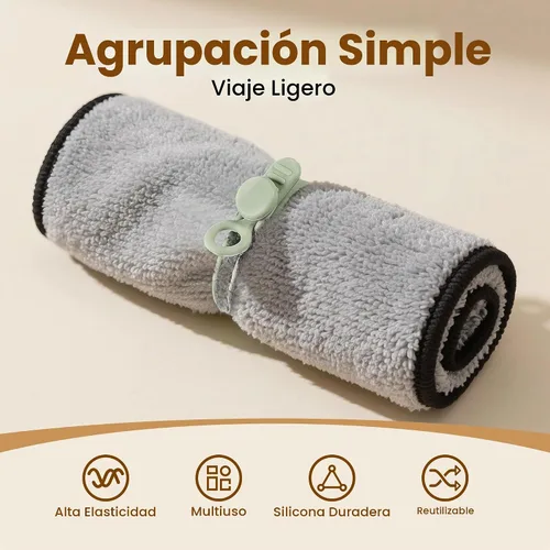 Vista 8 de 10 bridas de silicona reutilizables, organizador de cables de datos, organizador de cables para oficina, multiusos, organizador de cables
