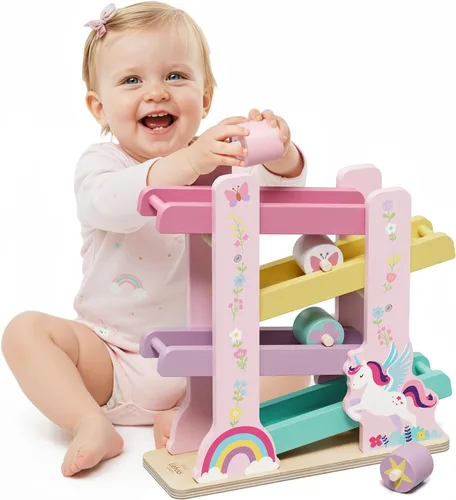 Vista 11 de Lehoo Castle Juguete de rampa de coche de madera de dinosaurio para niños Beige
